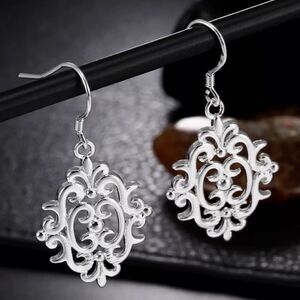 The Lacey Tibetan Silver drop abstract earrings